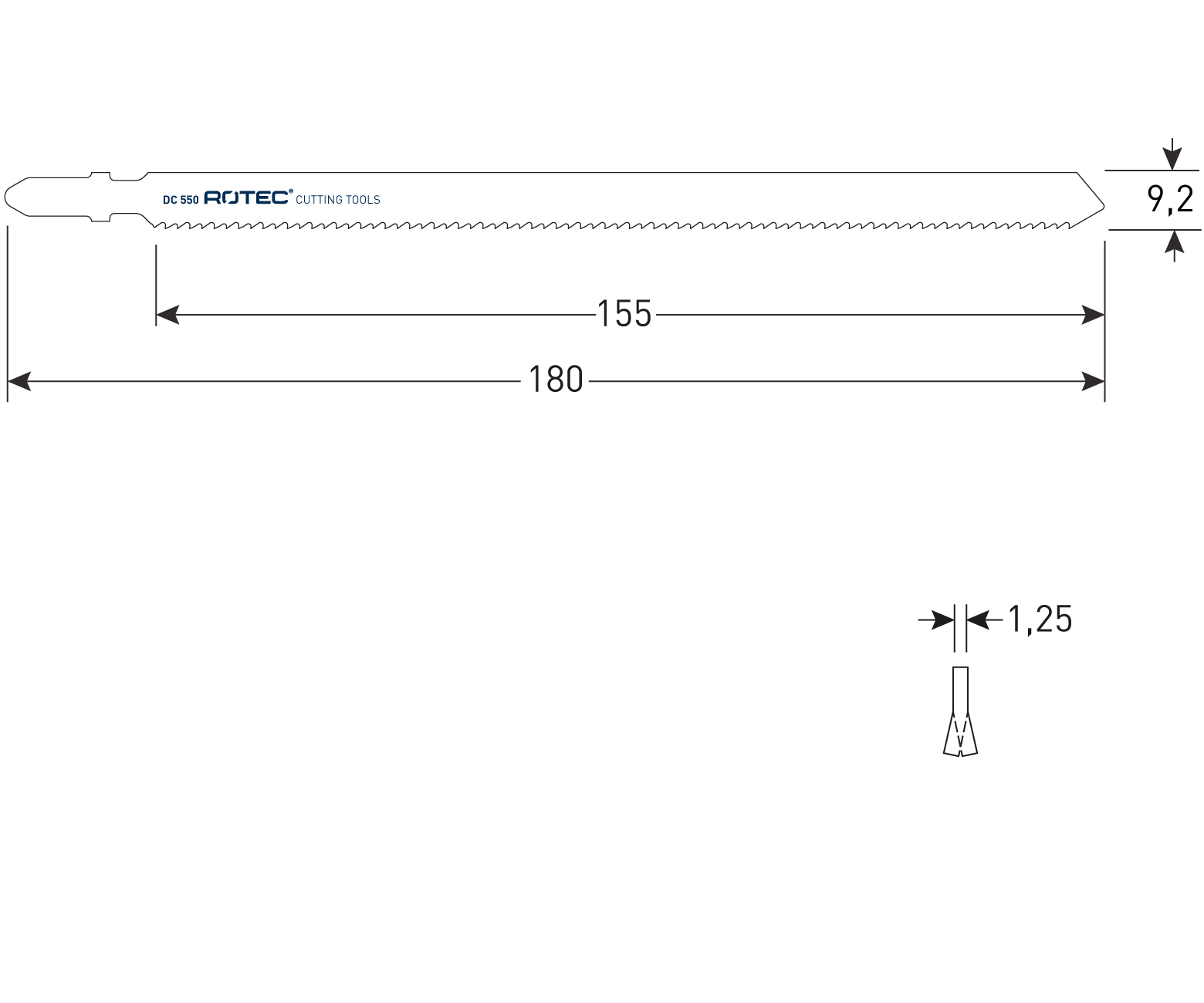Rotec decoupeerzaagblad metaal DC550 (5 stuks)