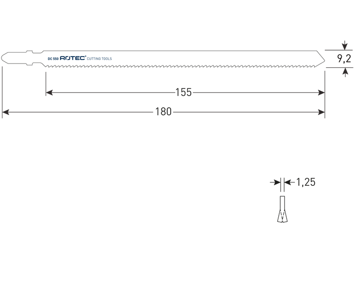 Rotec decoupeerzaagblad metaal DC550 (5 stuks)