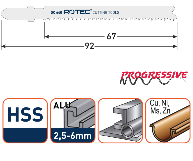 Rotec decoupeerzaagblad metaal DC640 (5 stuks)