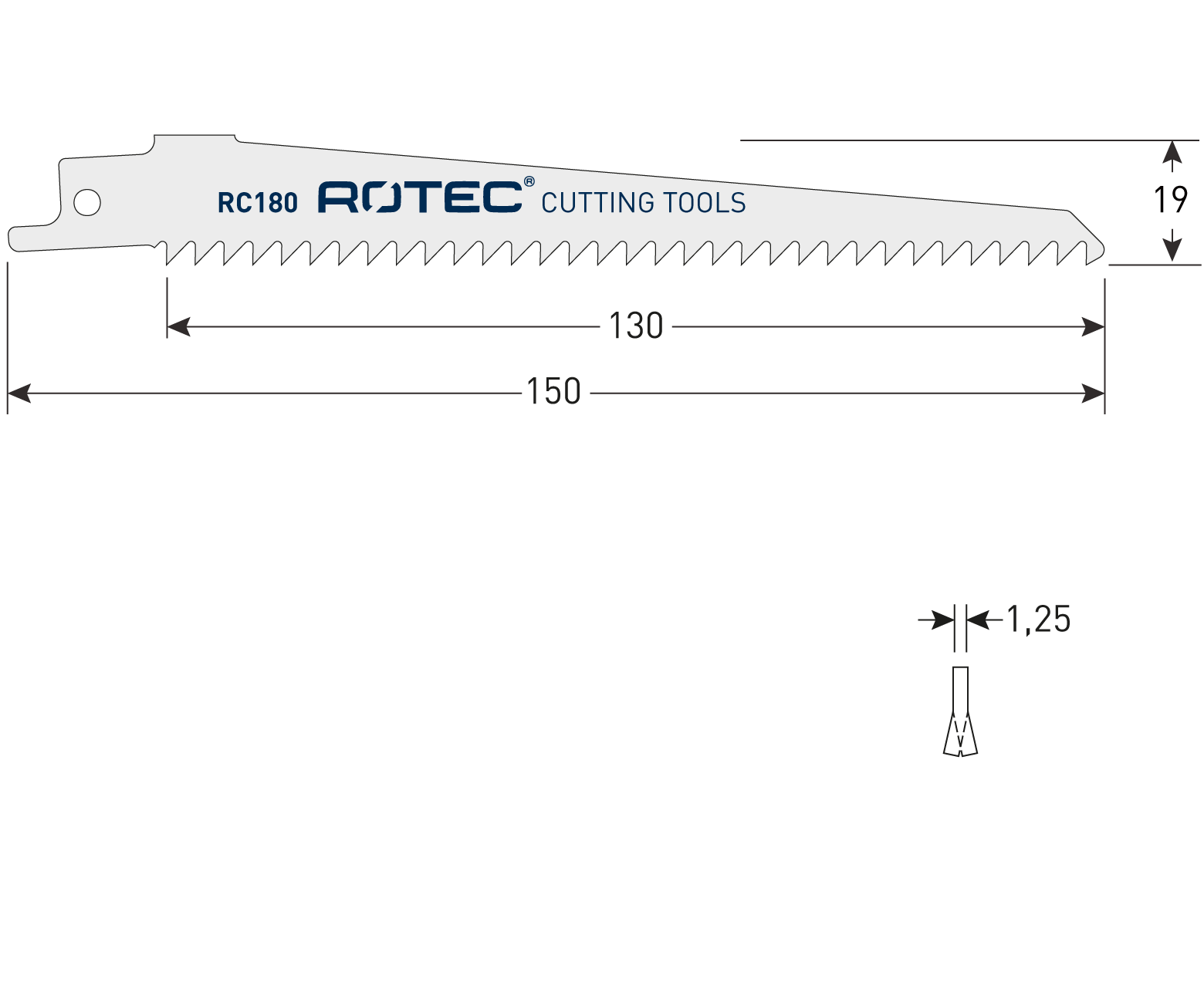 Rotec reciprozaagblad RC180 hout (5 stuks)