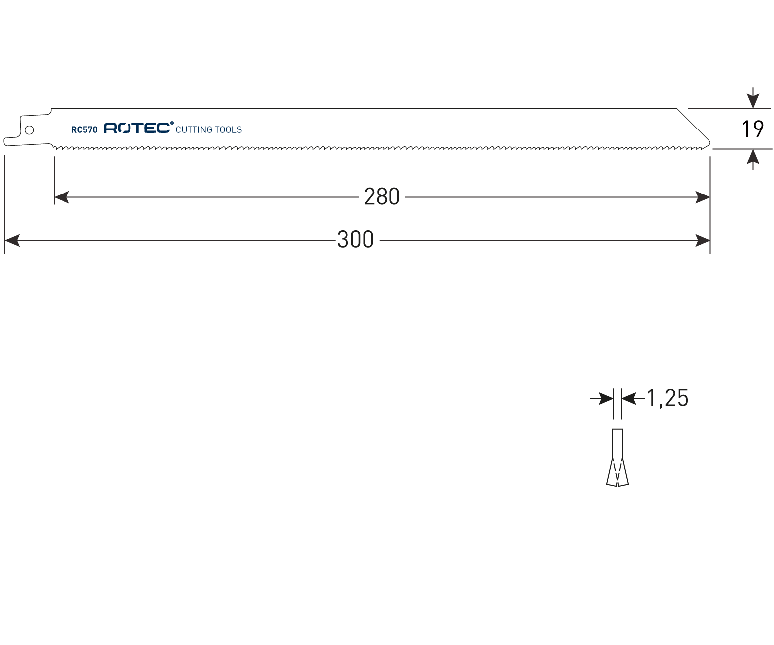 Rotec reciprozaagblad RC570 metaal (5 stuks)