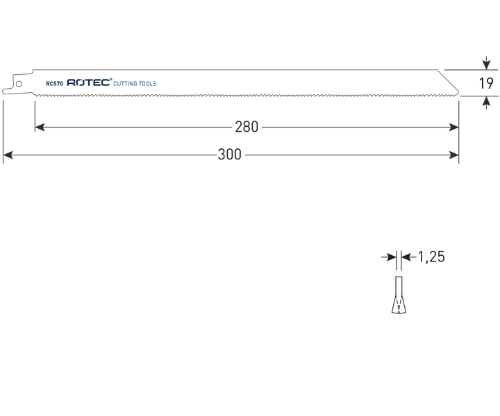 Rotec reciprozaagblad RC570 metaal (5 stuks)
