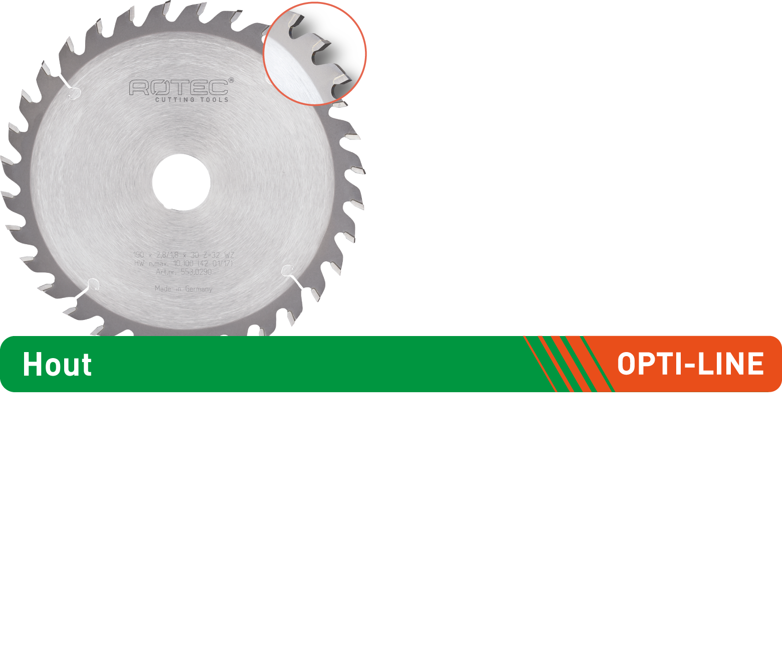 Rotec OPTI-LINE HM zaagblad type '553', ø165x20 mm