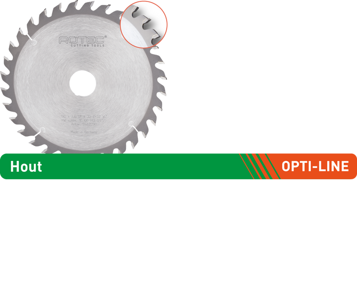 Rotec OPTI-LINE HM zaagblad type '553', ø165x20 mm