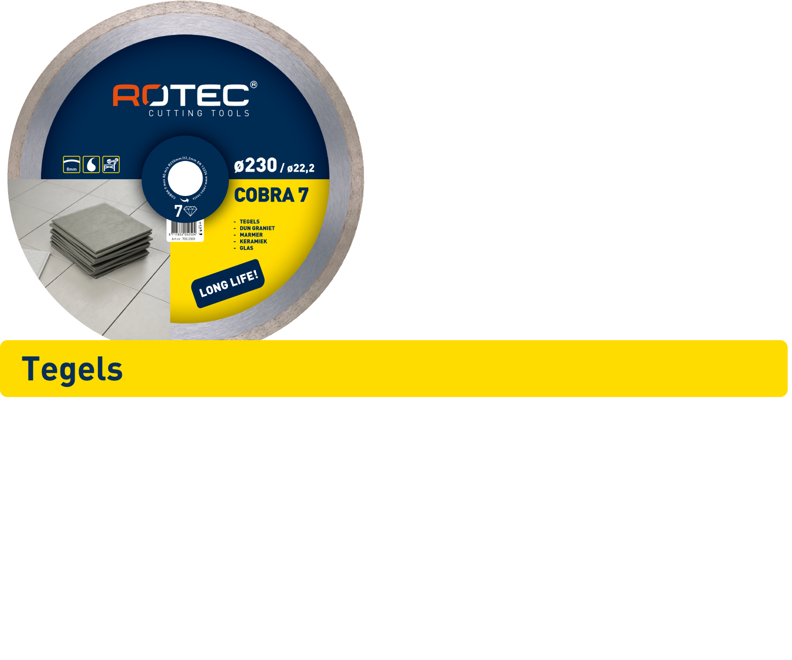 Rotec diamantzaagblad, ø300x25,4mm