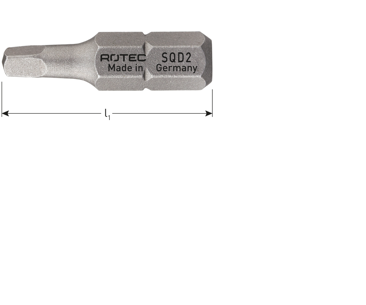 Rotec schroefbit SQD 2x25mm (2 stuks)