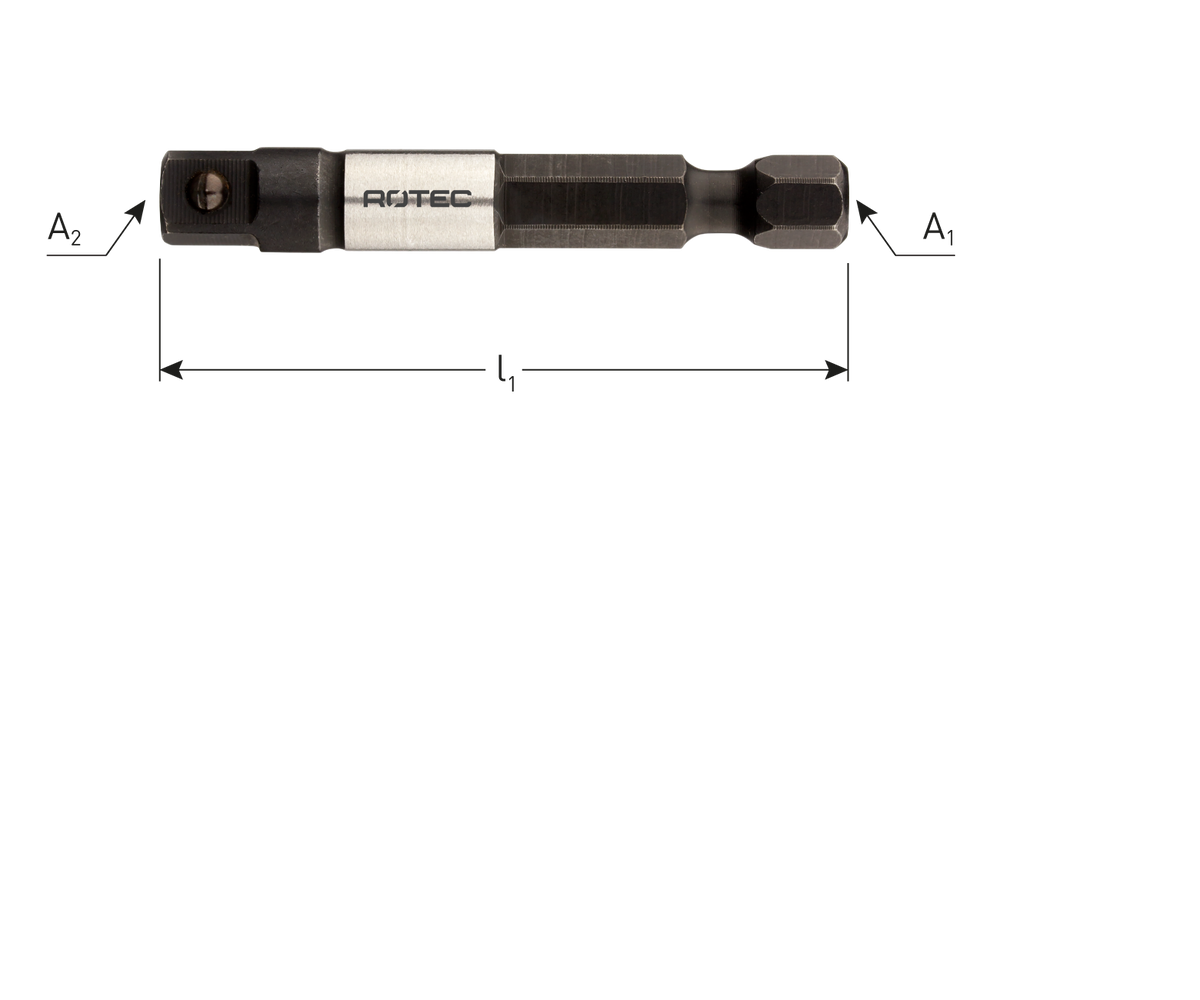 Adapter 1/4"-E6.3 > 1/4" 4-knt. met kogel