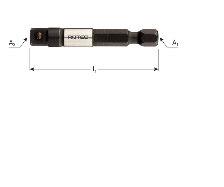 Adapter 1/4"-E6.3 > 1/4" 4-knt. met kogel