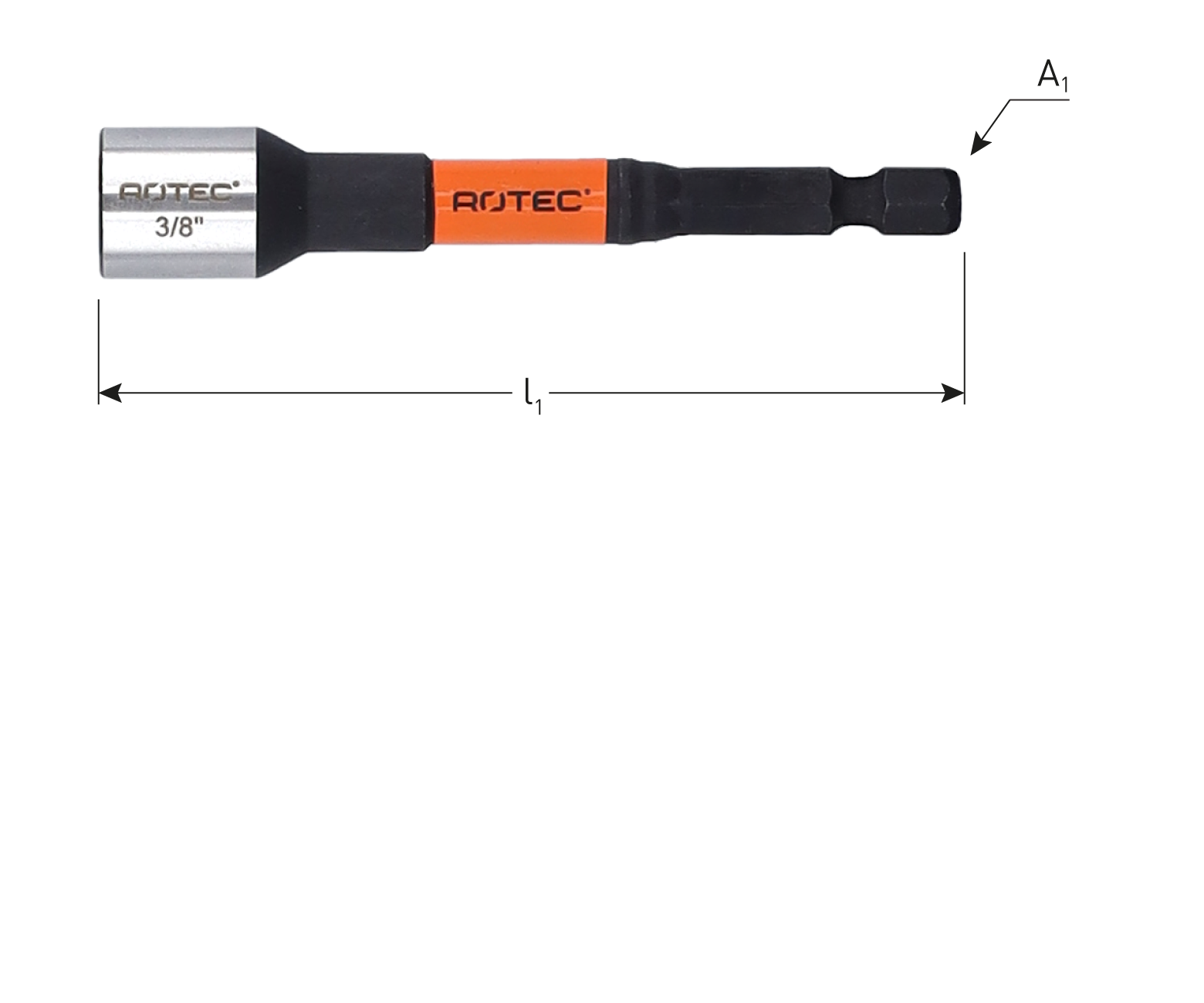 IMPACT Dopsleutel, 1/4 magnetisch, SW 8 x 80