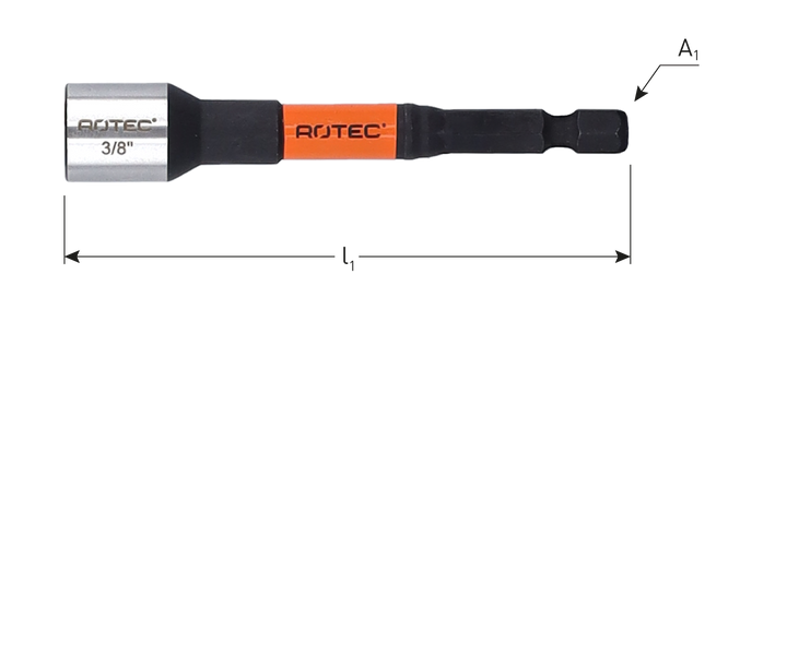 IMPACT Dopsleutel, 1/4 magnetisch, SW 13 x 80