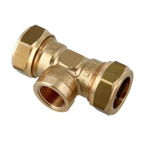 BONFIX knel messing verloop T-stuk 22 x ½" bi x 22 mm 1 stuk