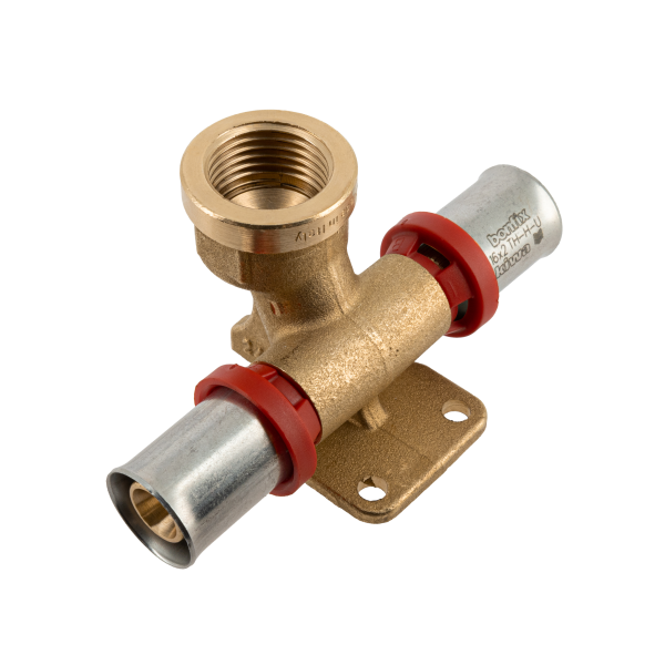 BONFIX Alu-pers muurpl. dubb. recht 16x1/2" bi.dr.x16mm 1st.